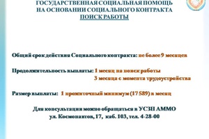 Государственная социальная помощь на основании социального контракта
