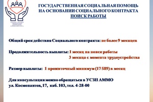 Государственная социальная помощь на основании социального контракта
